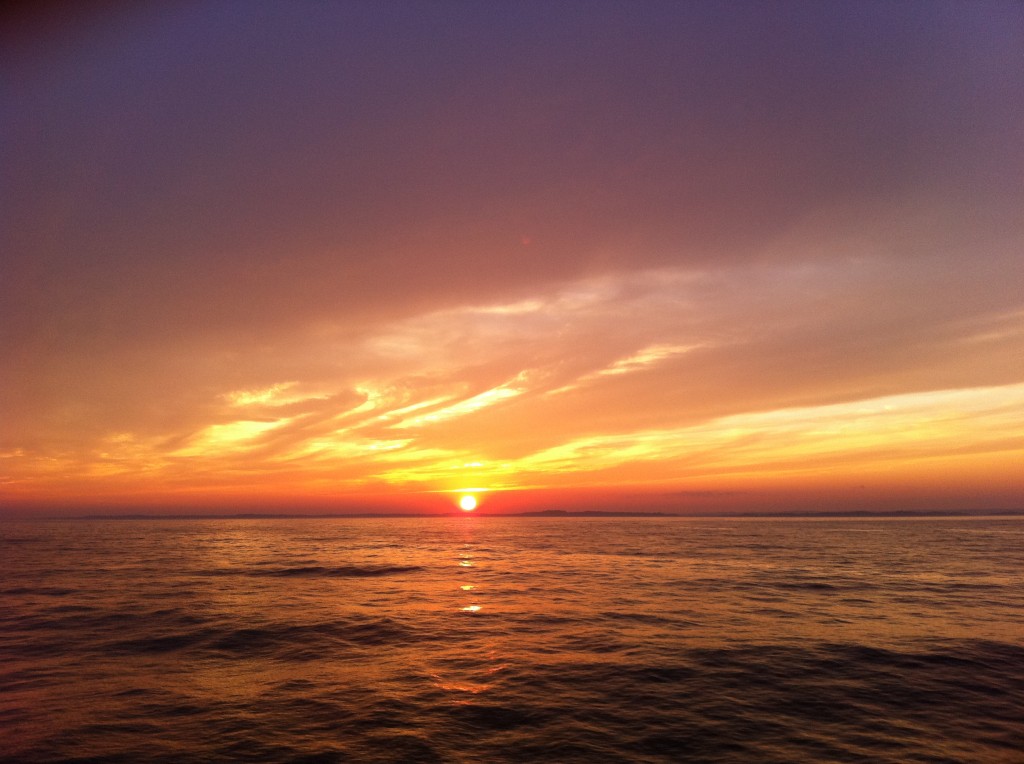 Sunset from the Sea Streak ferry, headed south to Manhattan, 7/4