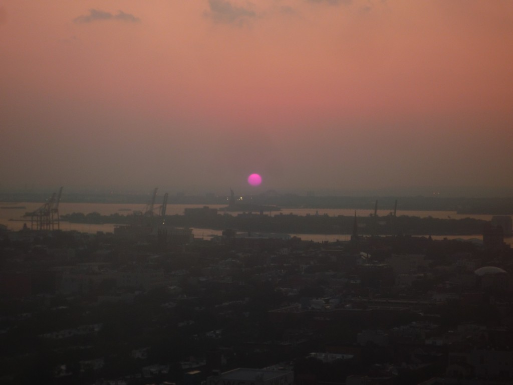 The view from my apartment (sunset over Brooklyn)